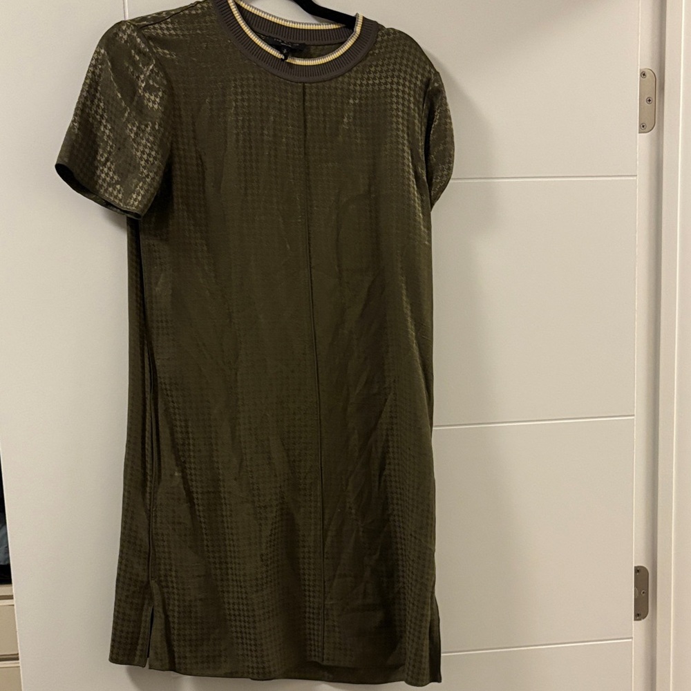Rag & Bone Olive Checkered Mini Dress